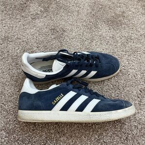 Adidas Gazelle Navy and White Sneakers men’s 8.5